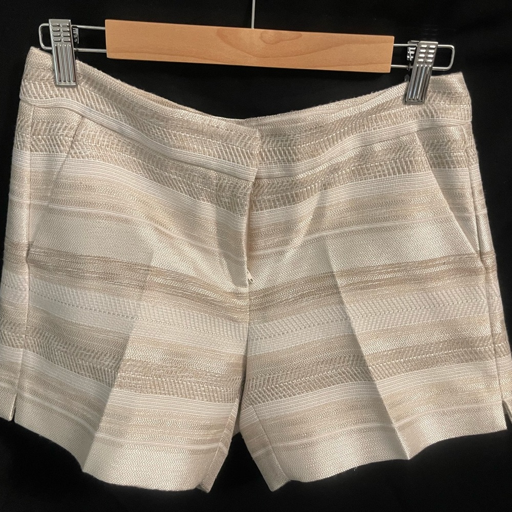 White House Black Market Cream and Tan Women Shorts